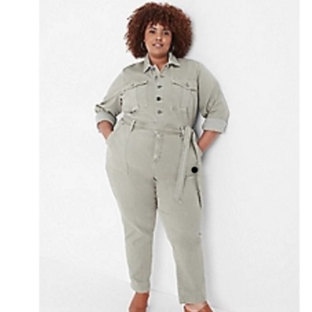 Lane Bryant denium jumpsuit army green size 20